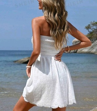 Sukienka ażurowa biała 