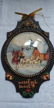 świąteczny medalion  na ścianę