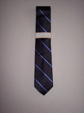 MK Michael Kors krawat jedwabny czarny w paski