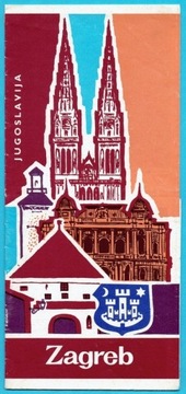 ZAGRZEB Jugosławia folder turystyczny i plan miasta 1965