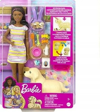 Zestaw Lalka Barbie Narodziny Piesków HCK76