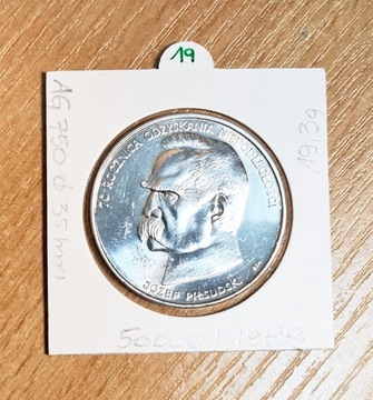 50 000 złotych - Józef Piłsudski - 1988 rok Lustro