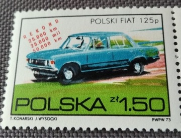 Znaczek pocztowy fiat 125p prl