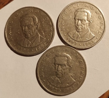 Zestaw 3 monet Marceli N 20 złotowych z 1976  roku
