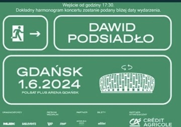 Bilet na koncert Dawida Podsiadło Gdańsk 01.06.24