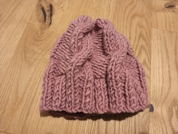 Handmade - czapka zimowa dziewczęca - ob. 44-48 cm