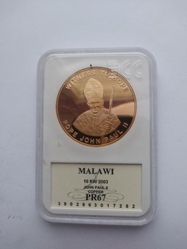 Jan PAWEŁ II Malawi  Miedz nak 100 sz  2003 rok