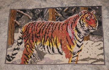 Haft krzyżykowy obrazek Tygrys
