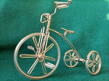 Bicykl figurka z drutu prezent dekoracja