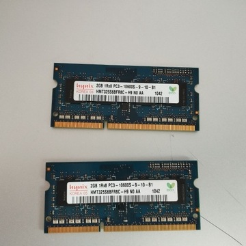 2 x Hynix 1Rx8 PC3 10600S 9-10 B1