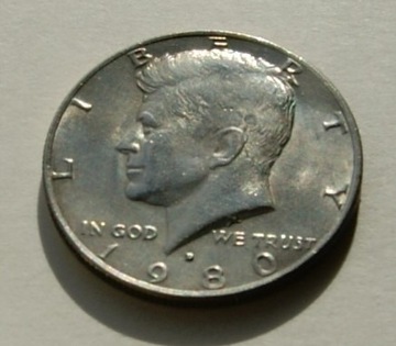 1/2 dolar 1980 D half dollar Kennedy Stan!!!