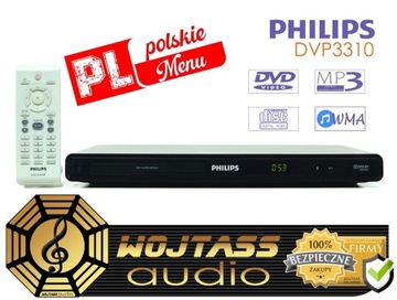 Odtwarzacz PHILIPS DVP3310 PL Menu MP3 WAV