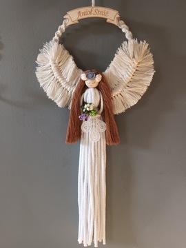Anioł Stróż, makrama, 21 cm x 46 cm 