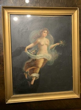 Stary obraz włoski Akt Erotyka Sygnowany 1925 r