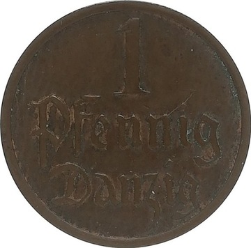 Wolne Miasto Gdańsk 1 pfennig 1937, KM#140