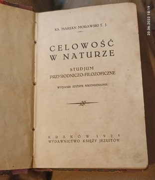 KSIAZKA 1928R CELOWOSC W NATURZE STUDIUM PRZY-FILO