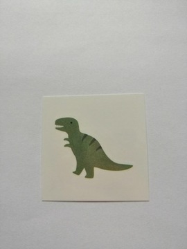 Tatuaż zmywalny zielony dinozaur tyranozaur. Nowy