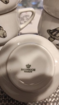 3 fliżanki z porcelany ze spodeczkami Heinrich.