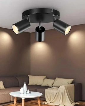 Lampa sufitowa Klighten, z 3 regulowanymi kloszami