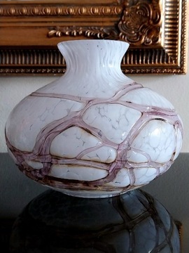 František Koudelka wazon artystyczny nitkowany spatter