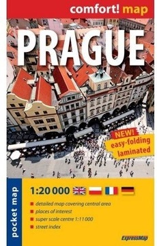 PRAGA kieszonkowy laminowany plan mapa miasta 