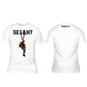 NOWA Koszulka T-shirt DESANT M biała SLIM polska produkcja bawełna 100%