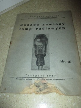 PORADNIK LAMPY RADIOWE F. GAJEWSKI 1947 RADIO 