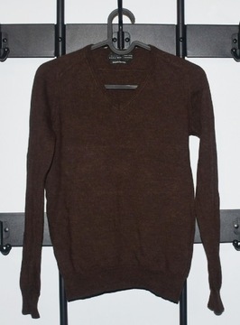 Brązowy sweter Zara 100% wełna rozmiar S