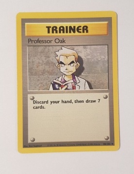 Karta Pokemon Trainer Professor Oak base set ładna