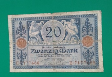 Banknot 20 Marek 1915 Niemcy