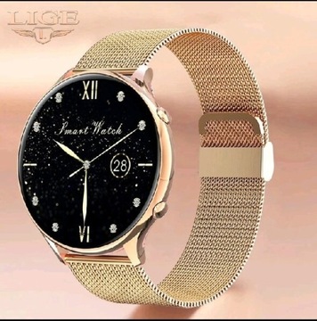 Zegarek smartwatch złoty