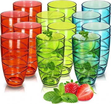 Zestaw plastikowych szklanek kubków lato 