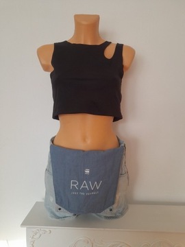 Czarny crop top H&M r. L