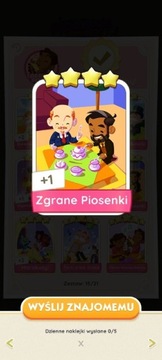 Zgrane piosenki Monopoly Go naklejka