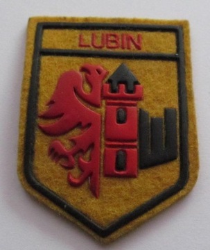 Plakietka z herbem Lubina z czasów PRL