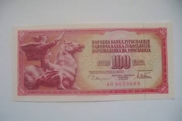 BANKNOT JUGOSŁAWIA 100 Dinara 1978 r. UNC