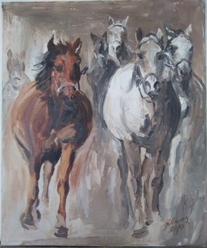 Obraz olejny konie