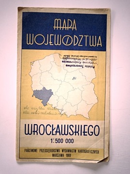 Mapa Województwa Wrocławskiego 1969