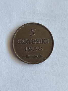 San Marino 5 centesimi 1938 rok