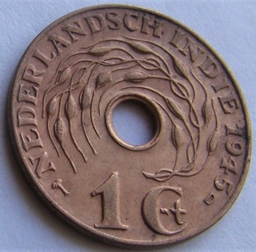 1 cent 1945D Indie Holenderskie