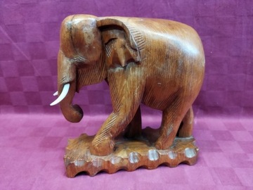 rzeźba Słoń drewniany 24cm figurka 635613