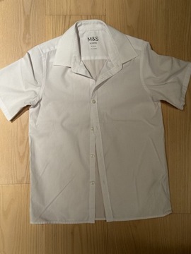 Biała koszula krótki rękaw 9-10 lat M&S