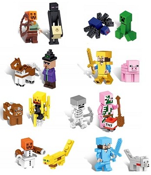 Zestaw Figurek Figurki Klocki Minecraft + LEGO 