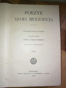 Poezje Adama Mickiewicz 1914 r.