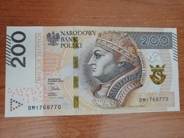 Banknot 200 zł seria BM