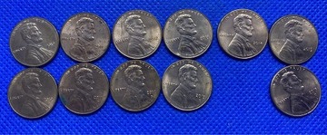 USA - 1 cent 2010 / 2015 - 11 szt - każda inna
