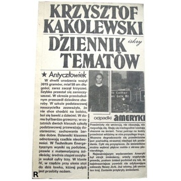 DZIENNIK TEMATÓW Krzysztof Kąkolewski (BDB stan)
