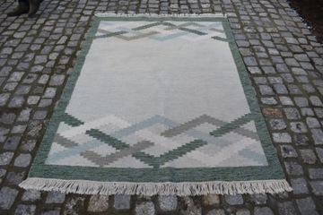 STYLOWY TKANY WEŁNIANY DYWAN KILIM 1,45x2,05m