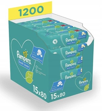 Chusteczki nawilżane Pampers Fresh Clean 15x80szt.