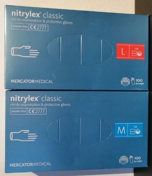 Rękawiczki jednorazowe nitrylex 100 sztuk M